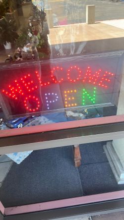 Neon welcome sign