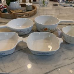 Vintage Corningware Mixed Pattern Collection - 5 Pieces