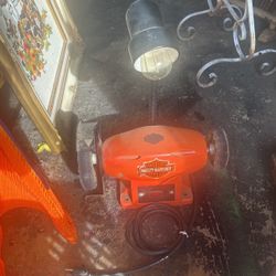 Vintage  Bench Grinder With Lamp ,Works Perfectly Grinder Polisher 