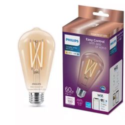 Philips Set of 5  60-Watt Equivalent ST19 Smart Wi-Fi Vintage Edison LED Light Bulb Tunable White 2700 (K) WiZ with Bluetooth (5-Packs 