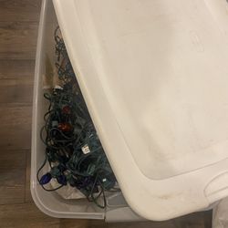 Christmas Lights , Different Colors In  A Large Bin . 