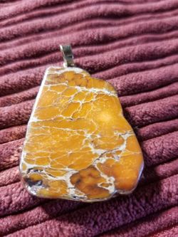 Natural orange agate pendant