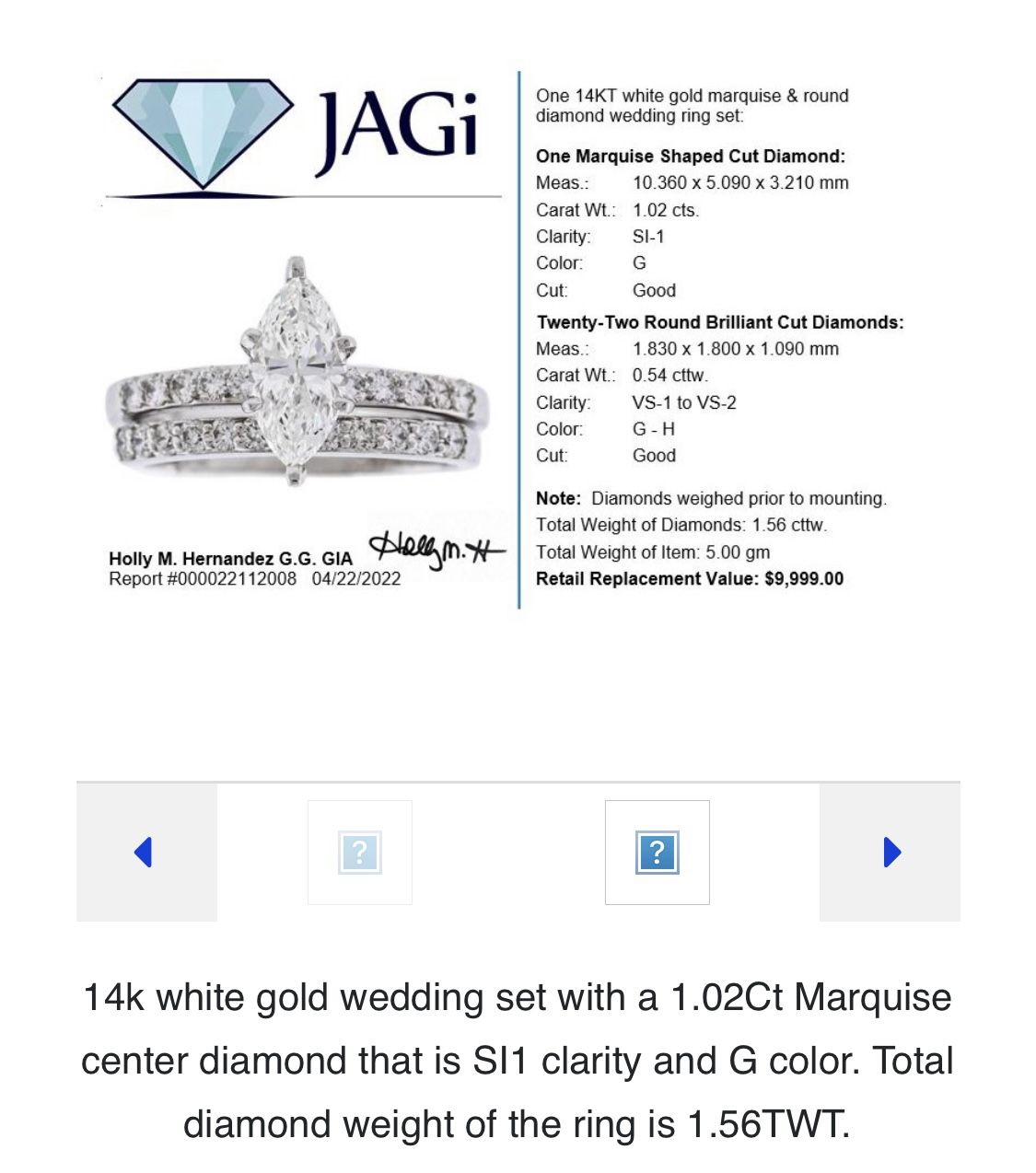 OBO- Marquise Cut Wedding Set