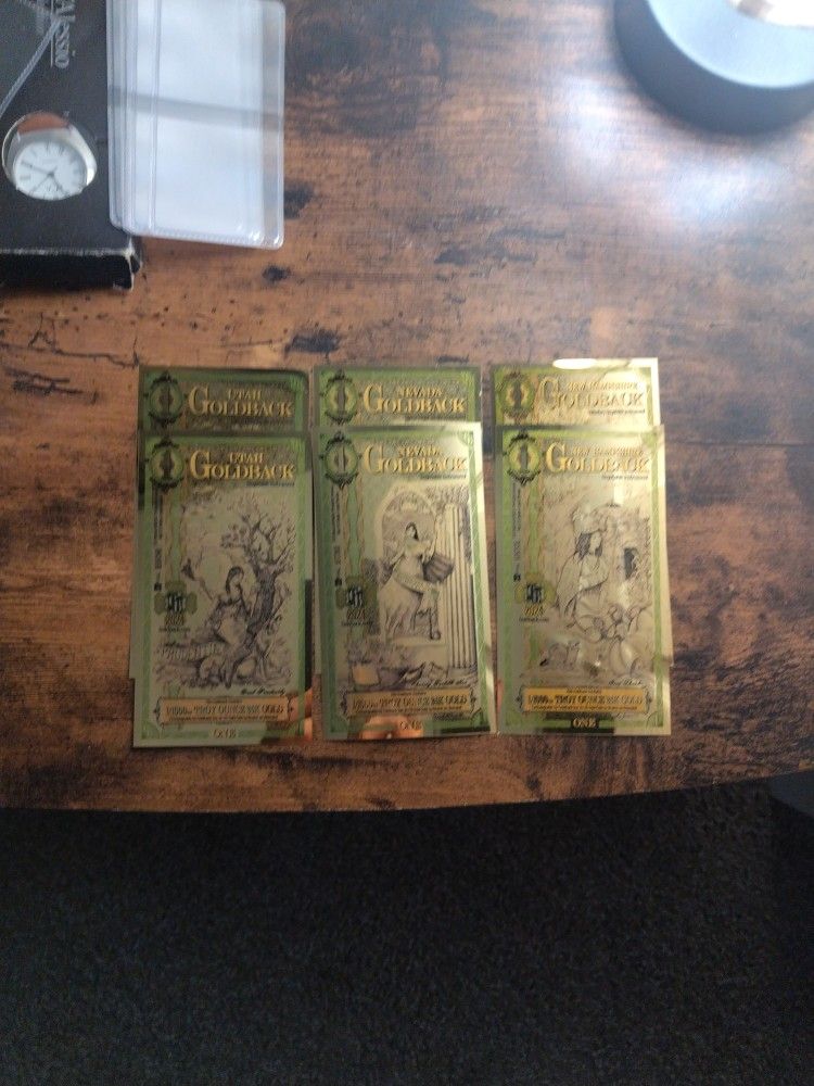 Lot of 6 Gold backs $1 Denomination