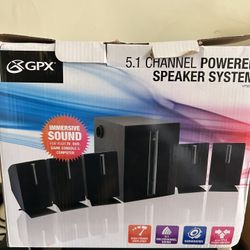 GPX 5.1 channel powered speaker system.