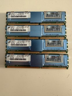 Lot of 4 Micron 2GB DDR2 ECC FB-DIMM Server RAM PC2-5300F 8GB Total