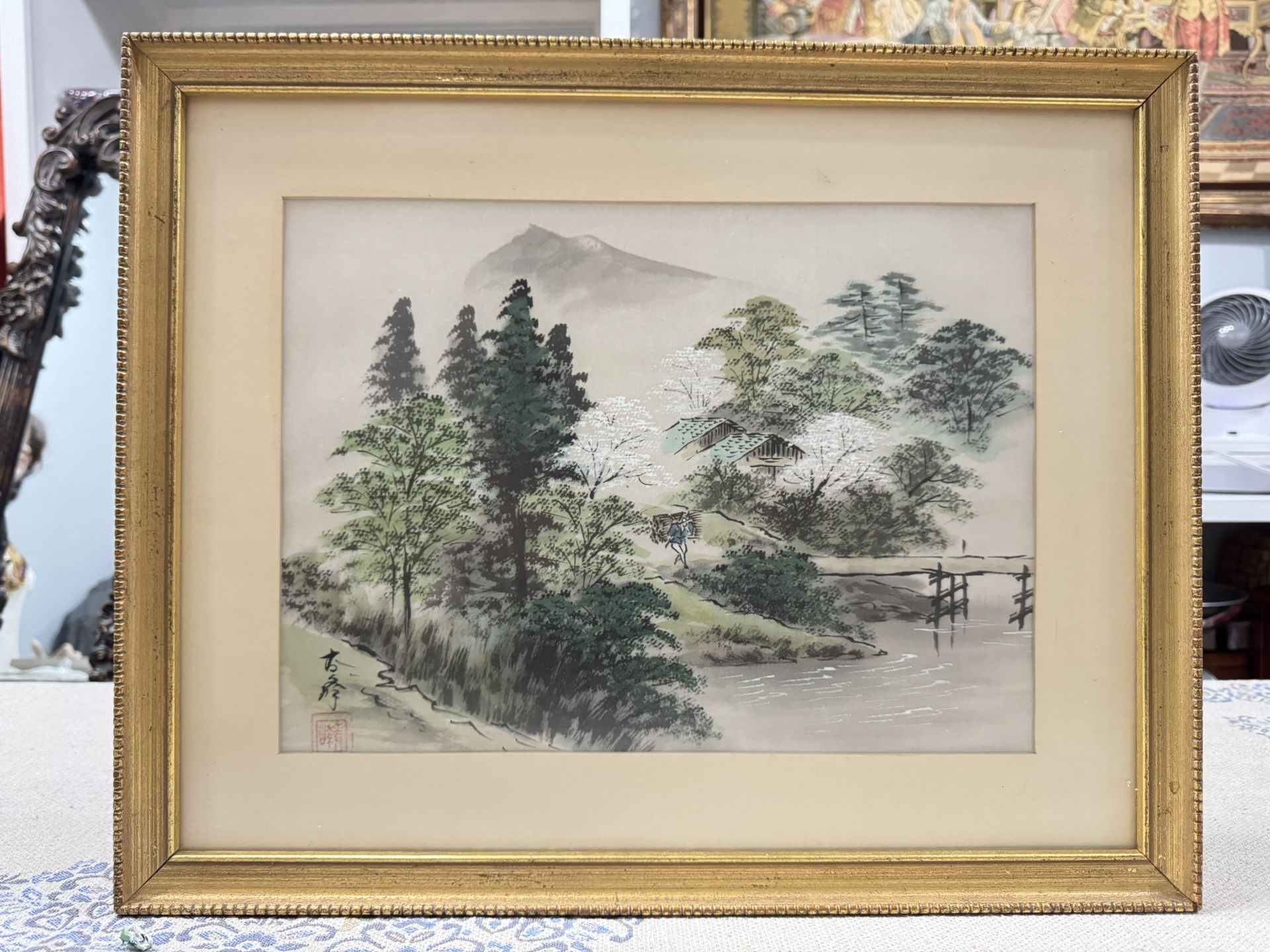Japanese sumi-e painting 20” x 16”