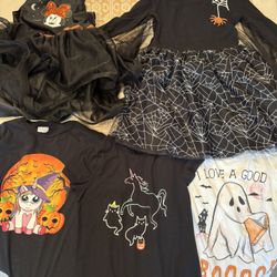 Girls Halloween Bundle Dresses And T-shirts Sizes 7/8