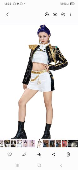 OSIAS Women Rumi Cosplay Costume Golden Stage Outfit Black With Sequined Design
