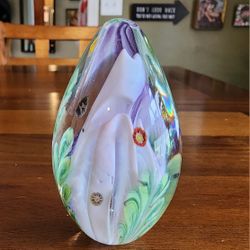 Glass Eye Studio Egg-shaped Paperweight - 1994 - Signed