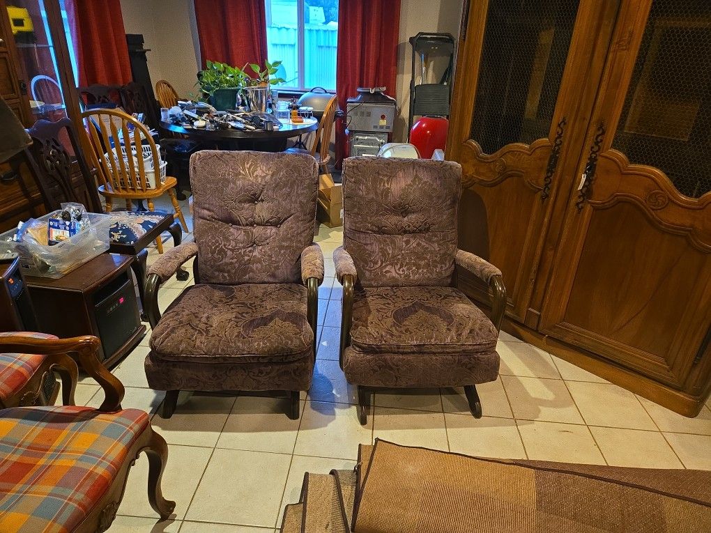 Vintage 1950’s Mid-Century Platform Rocking Chairs