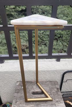 Gold and White Marble Drink Table