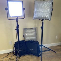Flolight LED Light Kit + Stands + Airbox Softboxes (One PSU Issue)
