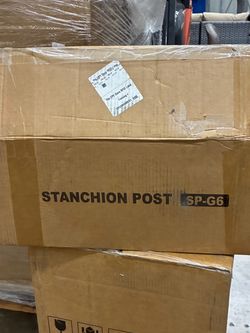 Set of 6 Stanchion Post Red/Gold