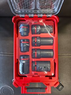 Milwaukee SHOCKWAVE Impact Duty 1" Drive Metric and SAE Socket Set with PACKOUT (7-piece)