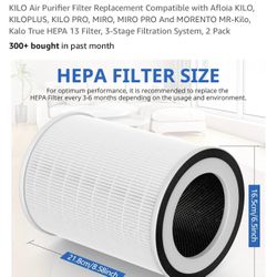 KILO Air Purifier Filter Replacement Compatible with Afloia KILO, KILOPLUS, KILO PRO, MIRO, MIRO PRO And MORENTO MR-Kilo, Kalo True HEPA 13 Filter, 3-