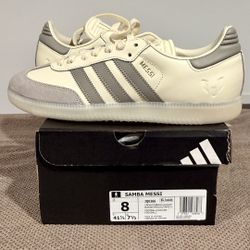 Size M 8 Adidas Samba Messi - Men's (Light Brown/Cream/Gold Metallic)