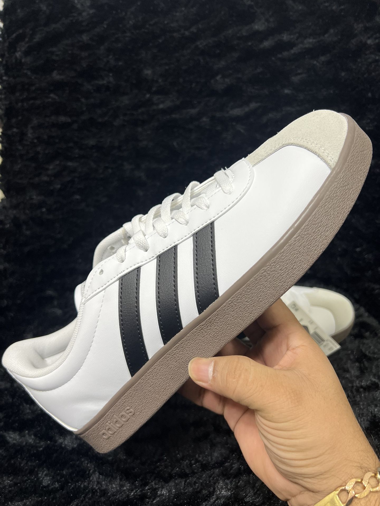 Adidas VL Court 3.0 White Black Gum Sz 9 men’s and women’s 8