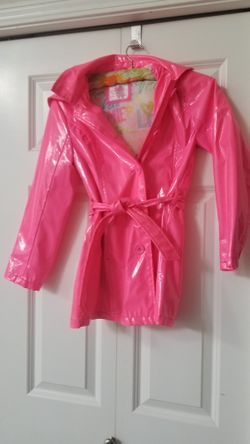 Bright Pink Rain Jacket Girls Size 10