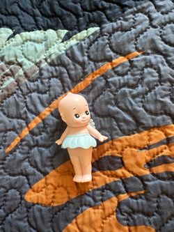 Kewpie Doll Small Figurine with Blue apron