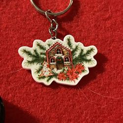 Cottage House Keychain 