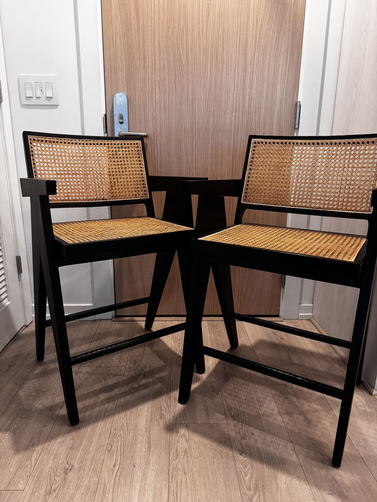 Mid Century Counter Stools (2) // Jeanneret Inspired