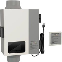 4 Inch Dryer Vent Booster Fan, 160 CFM, Auto On/Off, Lint Trap with View Window, Clog & Overheat Alerts, Remote Status Panel, Plug-In Kit for Long Duc