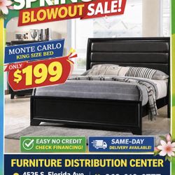 Spring Blowout Sale. Monte Carlo Black King Size Bed Only $199. Easy Finance Option. Same-Day Delivery.