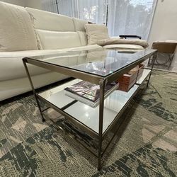 Pottery Barn Rectangular Glass Coffee Table
