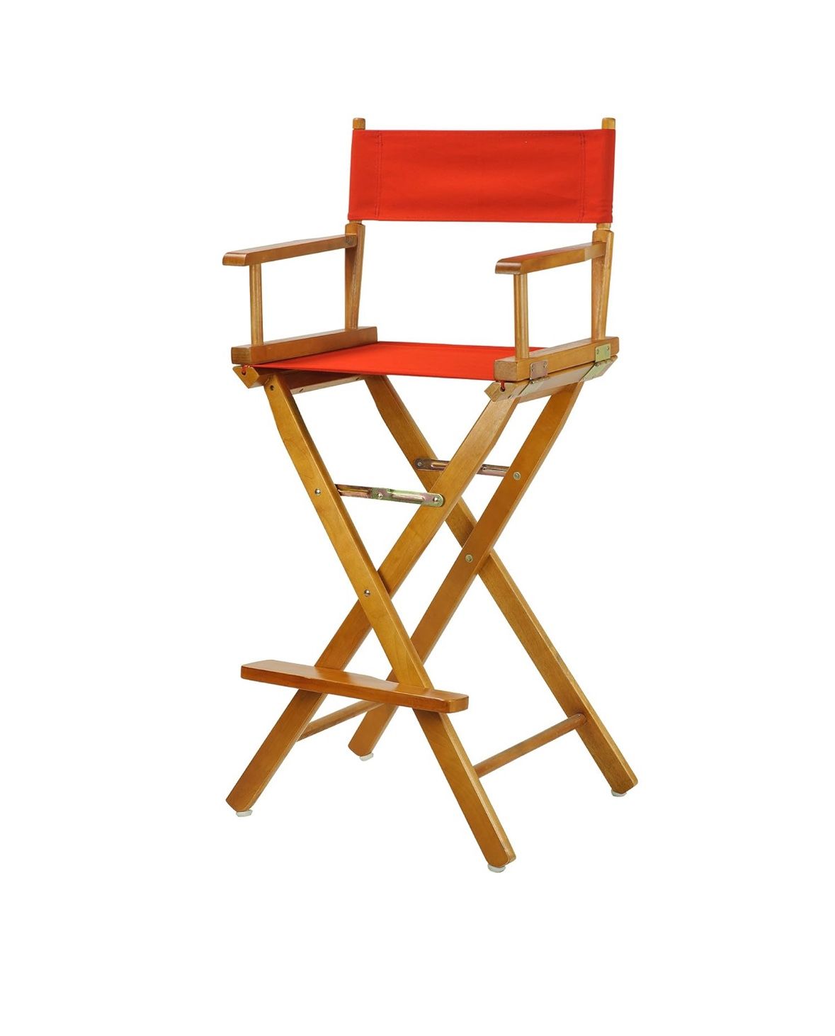 Casual Home 30" Director's Chair Honey Oak Frame-with Red Canvas, Bar Height