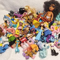 Huge Girl toy lot 50 pieces Disney figures and more