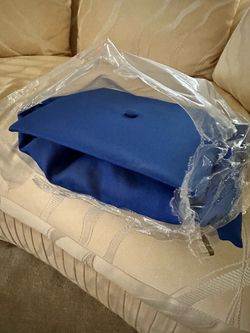 royal blue graduation cap and gown