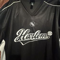 Harlem Black Jersey Shirt USA Mesh Blk/white