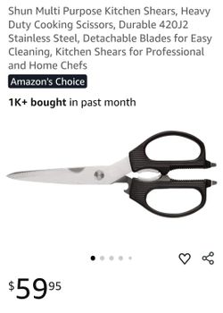 Shun Multi Purpose Kitchen Shears, Heavy Duty Cooking Scissors, Durable 420J2 Stainless Steel, Detachable Blades for Easy Cleaning, Kitchen Shears for