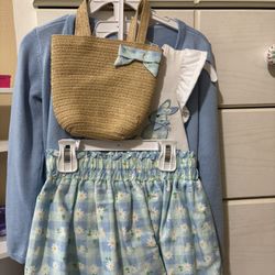 Easter Lot for girl 4 T  Skirt, top, jacket and handbag