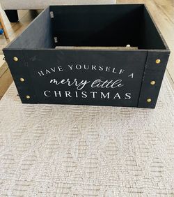 Rustic Farmhouse Black Christmas Tree Box