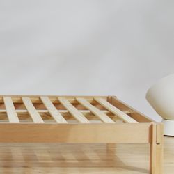 Premium Wood Japanese Joinery Bed Frame - Queen, Birch living