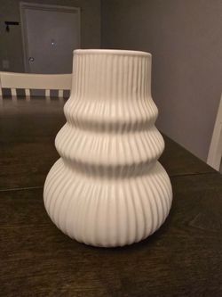 ​Modern White Tiered Ceramic Vase - Brand New
