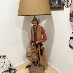Apsit Bros Chalkware Cowboy Floor Lamp 