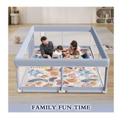 65 x 50 Inch Baby Playpen with Mat, Playpen for Babies and Toddlers