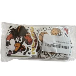 104pc Rugby Sports Sticker Pack Waterproof Vinyl Cartoon Decals Assorted