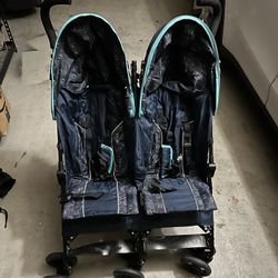 Delta Children LX Side by Side Stroller - with Recline, Storage & Compact Fold, Night Sky