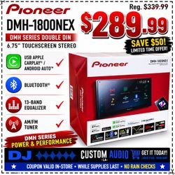 Pioneer DMH Series DMH-1800NEX USB Apple CarPlay Android Auto Bluetooth 13-Band EQ Am Fm Radio Double Din  Touchscreen Stereo 🚨 No Credit Needed 🚨