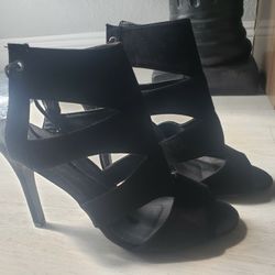 Womens Shoes Heels Size9 Black Velvet Suede