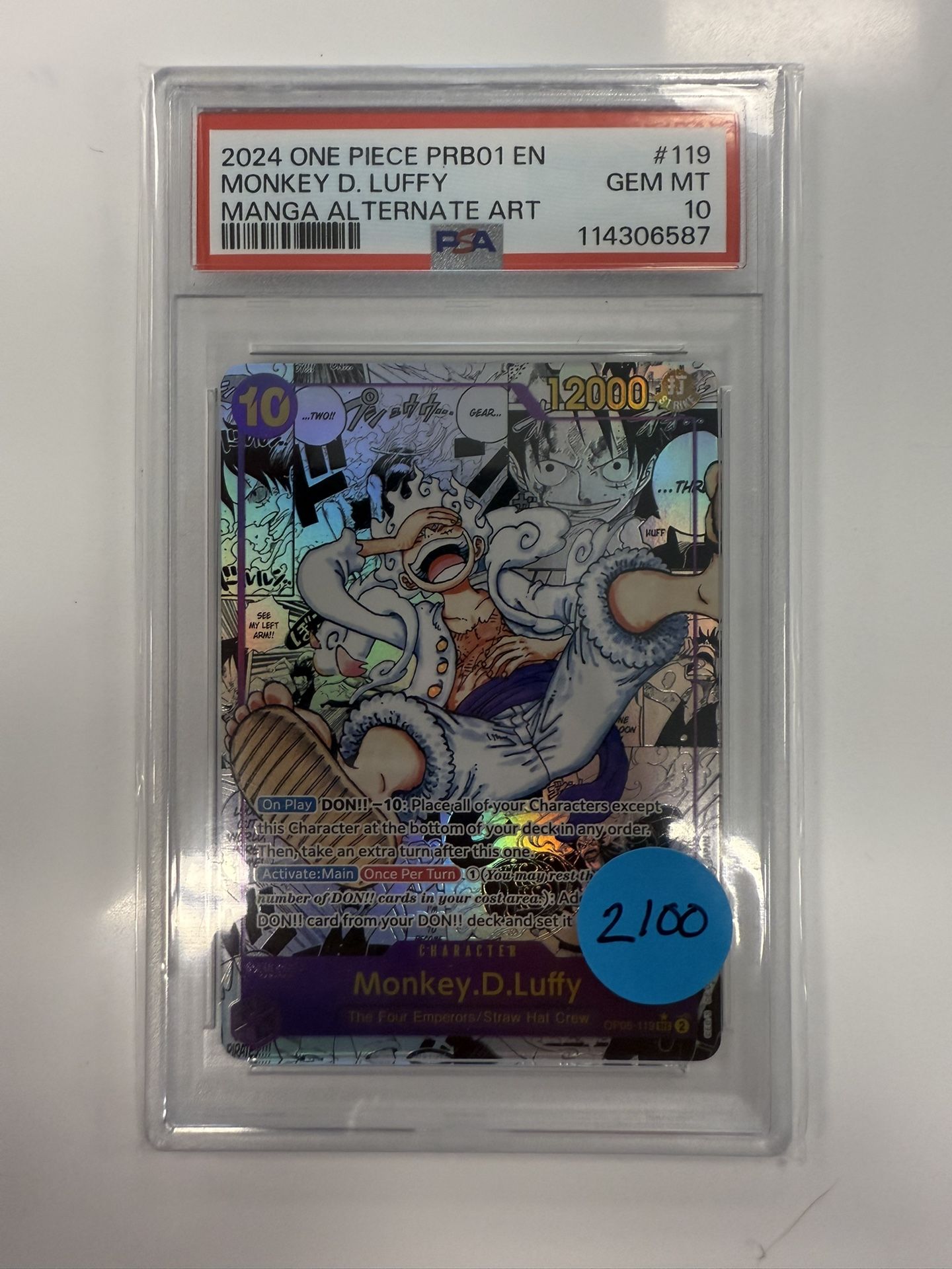 One Piece Luffy Manga Prb-01 PSA 10