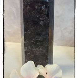 Huge 1.9lb Arfvedsonite Tower - Silvery Blue "Firework" Flash Crystal