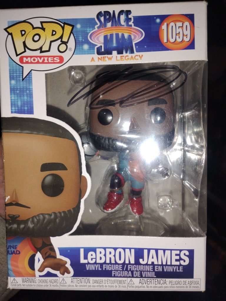 LeBron James Signed Autograph Funko Pop Space Jam Lakers Cavs Heat Nba