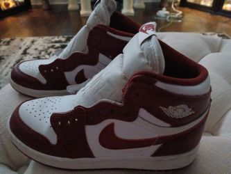 Nike Air Jordan 1 High White Dark Red Sneakers