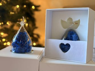 Scorpio Glass Decoration with Blue flowers