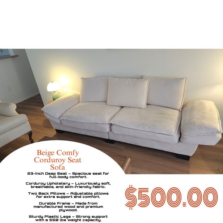 Comfy, Corduroy Seat Sofa